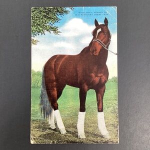 Whirlaway Horse Postcard Winner 1941 Kentucky Derby